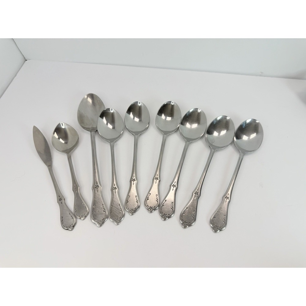 Oneida Northland Evening Star Stainless Soup Spoons Serving Sugar Butter Knife